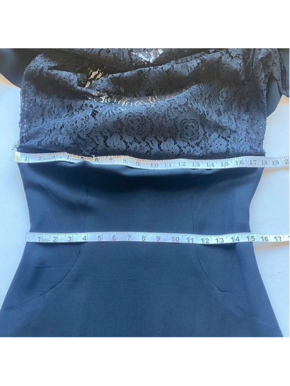 Vintage 60s 50s Black Dress Lace Overlay Sleeveless Bow Union Made Cocktail SZ S - Picture 4 of 13
